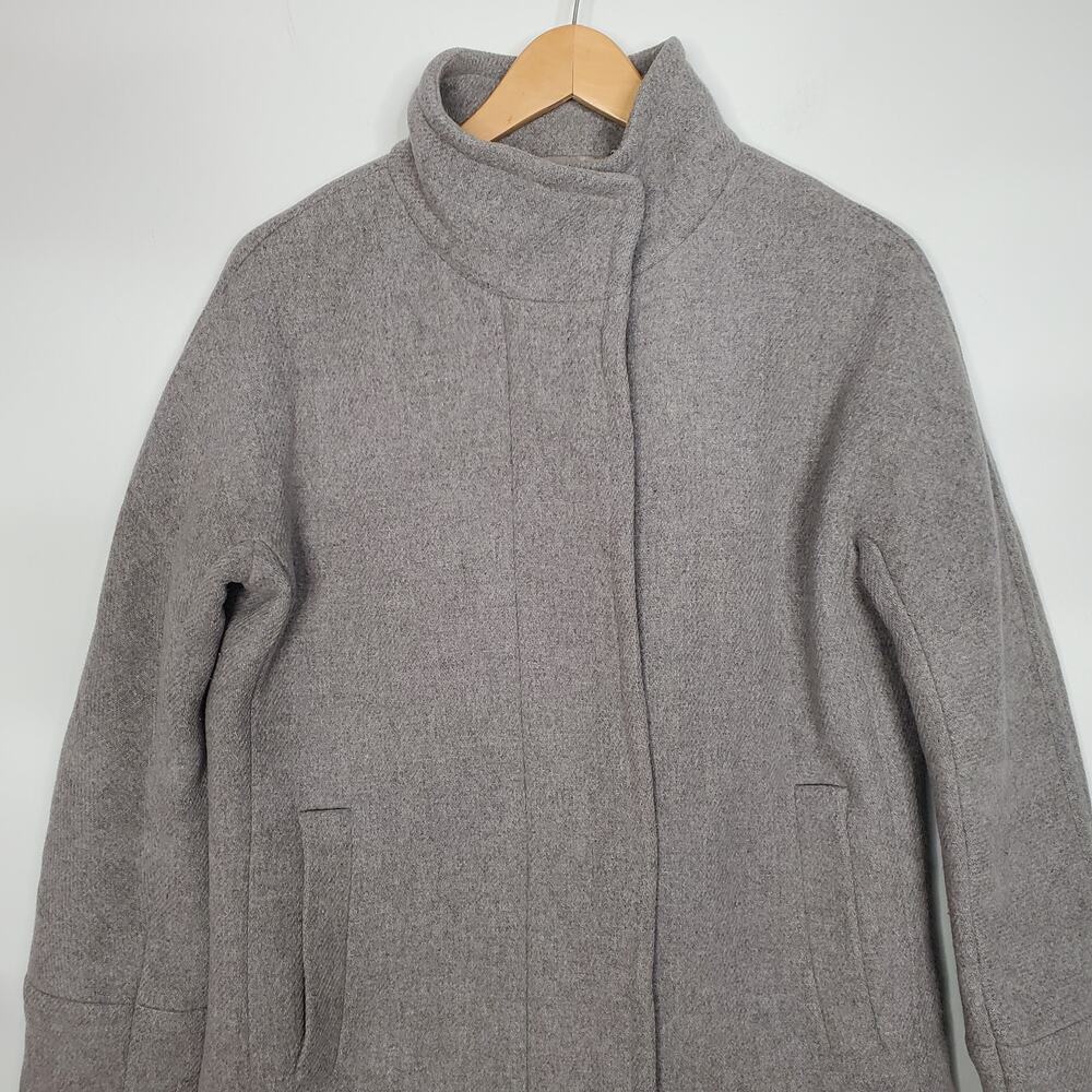 J Crew Stadium Cloth by Nello Gori Cocoon Coat Heather Dusk Gray B2770 Size 4 - Picture 3 of 9